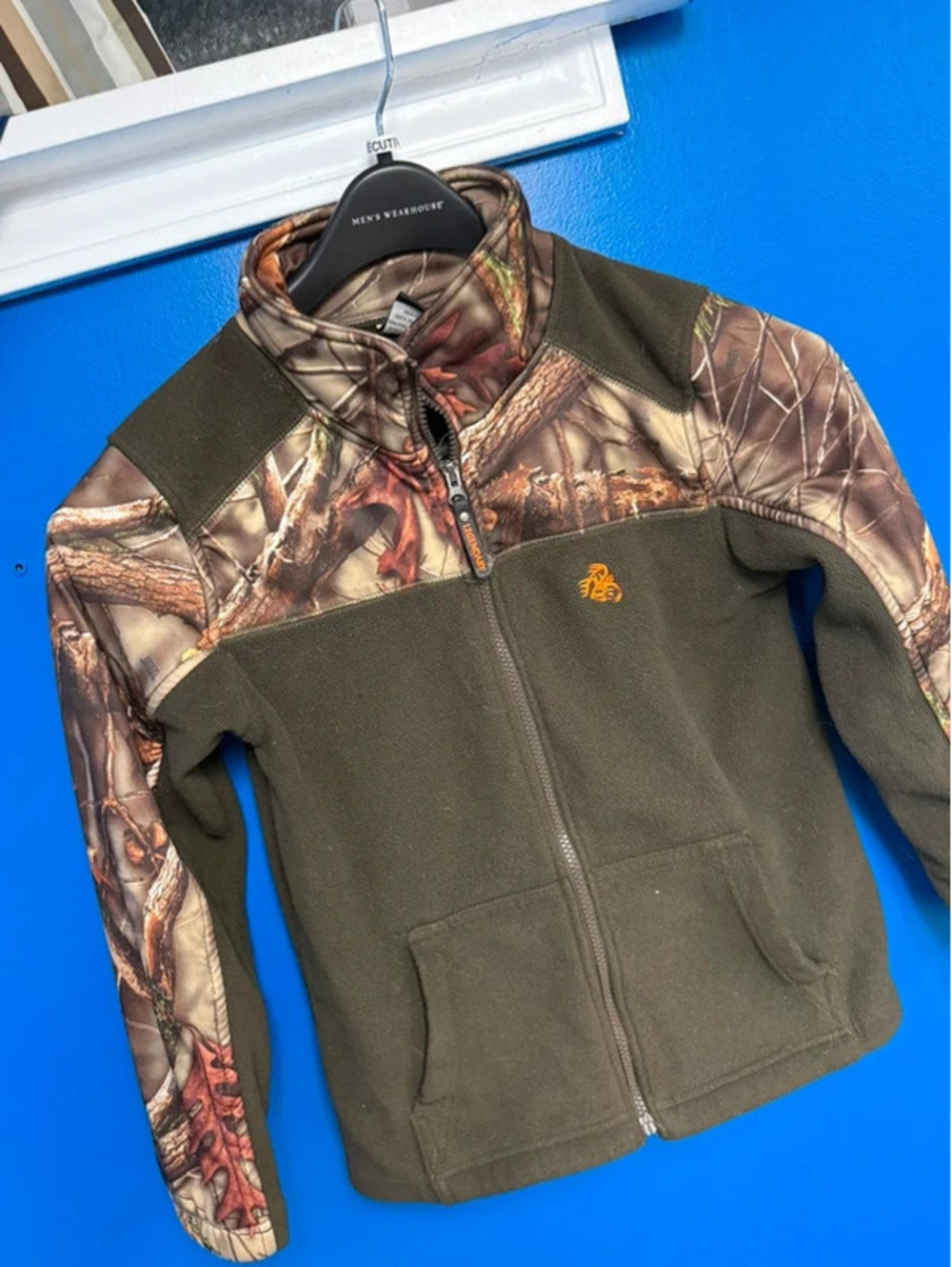 Legendary Whitetails Mens Fleece Jacket Camo RealTree Full Zip Olive Green Med-